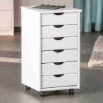 Link's - commode de bureau � six tiroirs sur roulettes, coloris blanc, 36 x 65 x 40 cm