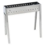 Lisa milano 50 barbecue au charbon de bois en acier inoxydable pour arrosticini