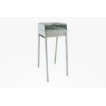 Lisa stromboli 40x30 barbecue portable au charbon de bois en acier inoxydable