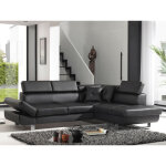 Lisbona - canap d'angle convertible - en pu - avec ttires rglables - droit