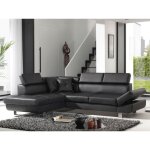 Bestmobilier - lisbona - canap d'angle convertible - en pu - avec ttires rglables - gauche