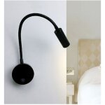 Liseuse de chevet led 3w liseuse led cygne flexible (noir) applique murale liseuse led avec interrupteur ...