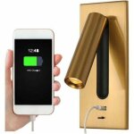 Liseuse lampe led tete de lit cach� interrupteur lampe frontale, usb encastr� lampe frontale murale applique ...