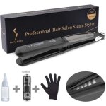 Lisseur cheveux vapeur fer � lisser / boucler professionnel plaque en c�ramique - avec ecran lcd 6 temp�rature ...