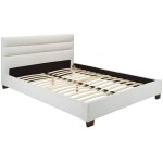 Vente - unique - lit 140 x 190 cm - simili - blanc - faustin