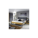 Lit 160x200 cm décor chêne et anthracite - detroit Lit 160x200 cm décor chêne et anthracite - detroit