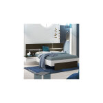 Lit 2 personnes 140x190 cm blanc et gris fonc - spiga