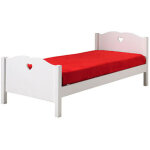 Lit 90x200 cm avec sommier en pin blanc - amorena