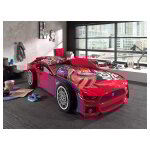 Lit voiture panthere 90x200 cm rouge - carino Lit voiture panthere 90x200 cm rouge - carino