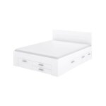 Les tendances - lit adulte 160x200 cm - 2 tiroirs 2 chevets - decor blanc mat - l 163, 7 x p 204, 1 x ... Les tendances - lit adulte 160x200 cm - 2 tiroirs 2 chevets - decor blanc mat - l 163, 7 x p 204, 1 x ...