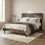 Lit adulte 160x200 avec sommier, lit double avec t�te de lit confortable et silencieux, cadre de lit ...