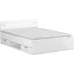 Lit adulte avec rangement coloris blanc mat - 144, 1 x 74, 2 x 194, 7 cm - pegane -