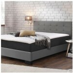 Sofareva - lit amelia 140x190 gris avec capitons sommier inclus simili cuir - gris
