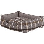 Beliani - lit animal panier carr� pour chien ou chat 50 cm en coton marron lavable en machine couchage ...