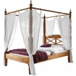 Lit � baldaquin 180x200 palissandre huil� brun nature brown 532