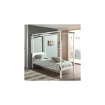 Lit  baldaquin 90x200 cm blanc - pino