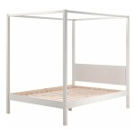 Paris prix - lit  baldaquin bois massif 'pino' 140x200cm blanc