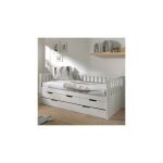 Vipack - lit banquette 90x200 cm avec 4 tiroirs blanc - fizry Vipack - lit banquette 90x200 cm avec 4 tiroirs blanc - fizry