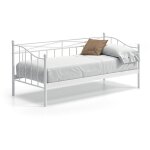 Meublorama - lit banquette blanc sobla 90x200 - style contemporain