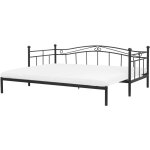Lit banquette extensible en mtal noir 80 / 174 x 200 cm elgant et romantique pour chambre moderne ou ...
