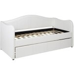 Vente - unique - lit banquette gigogne mathilde - 2 x 90 x 190 cm - simili - blanc