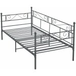 Lit banquette en m�tal gris fonc� avec sommier � lattes m�talliques 90 x 200 cm 030004910