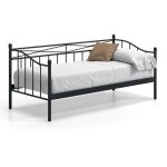 Meublorama - lit banquette noir sobla 90x200 - style contemporain Meublorama - lit banquette noir sobla 90x200 - style contemporain