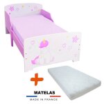 Bebegavroche - lit en bois licorne + matelas - 70 x140 cm