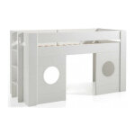 Lit cabane 90x200 cm avec hublots blanc Lit cabane 90x200 cm avec hublots blanc