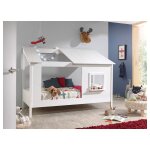 M&s - lit cabane 90x200 cm avec sommier blanc - hutty M&s - lit cabane 90x200 cm avec sommier blanc - hutty