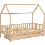 Happy garden - lit cabane pour enfant 190x90cm en bois avec tiroirs marceau