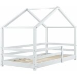 Décoshop26 - lit cabane pour enfant forme de maison avec barrière de sécurité en bois de pin blanc 70 ... Décoshop26 - lit cabane pour enfant forme de maison avec barrière de sécurité en bois de pin blanc 70 ...