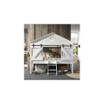 Lit cabane surlev 90x200 cm blanc