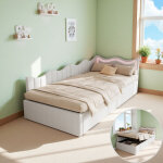 Lit capitonn� 90x200cm avec led - lit enfant avec sommier � lattes en bois - coffre de rangement hydraulique ...