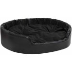 Lit pour chiens noir 99x89x21 cm peluche et similicuir