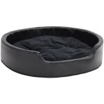 Lit pour chiens noir 79x70x19 cm peluche et similicuir vidaxl