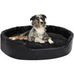 Lit pour chiens noir 90x79x20 cm peluche et similicuir