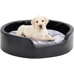 Lit pour chiens noir et gris 69x59x19 cm peluche et similicuir