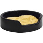 Lit pour chiens noir et jaune 99x89x21 cm peluche et similicuir vidaxl