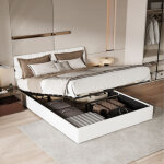 Lit coffre 140x190, lit 140x190 avec sommier, lit double, lit adulte, lit moderne en teddy velours avec ...