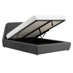 Lit coffre - 180x200 cm - velours gris norka