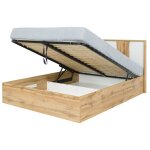Meublorama - lit coffre 180x200 + led wood coloris chêne et blanc alpin Meublorama - lit coffre 180x200 + led wood coloris chêne et blanc alpin