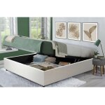 Sofareva - lit coffre crown 160 / 200 blanc rangement supplémentaire simili cuir - blanche Sofareva - lit coffre crown 160 / 200 blanc rangement supplémentaire simili cuir - blanche