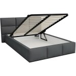 Kids literie - lit coffre denver 140x190 - sommier inclus gris fonc