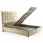 Azura home design - lit coffre duke crme 90x200cm - 90x200 cm - sans