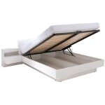 Meublorama - lit coffre renato 180x200 cm coloris blanc avec sommier et tables de chevet avec led ? 291 ... Meublorama - lit coffre renato 180x200 cm coloris blanc avec sommier et tables de chevet avec led ? 291 ...