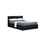 Meublorama ? lit coffre avec sommier 140x200 ? simili cuir noir ? rangement sous le matelas ? dimensions ...