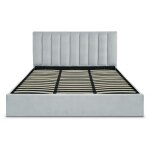 Lit coffre songe + sommier velours argent 180cm Lit coffre songe + sommier velours argent 180cm