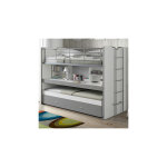 M&s - lits superposs 3 couchages 90x200 cm blanc et gris - assia