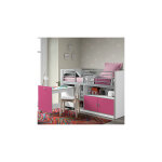 M&s - lit combiné 90x200 cm avec bureau et rangements fuchsia - assia M&s - lit combiné 90x200 cm avec bureau et rangements fuchsia - assia